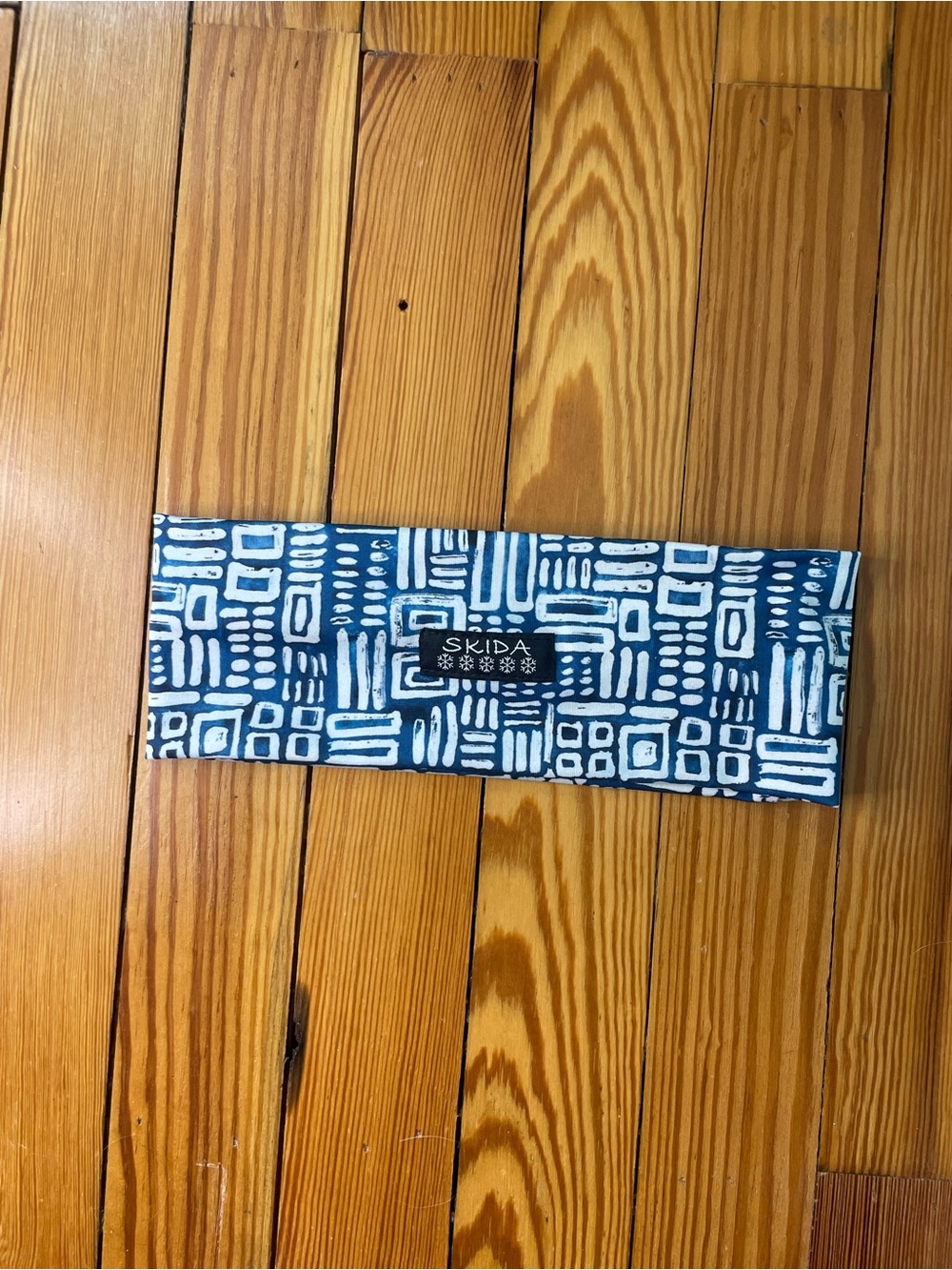 Blue and White Geometric Skida Headband